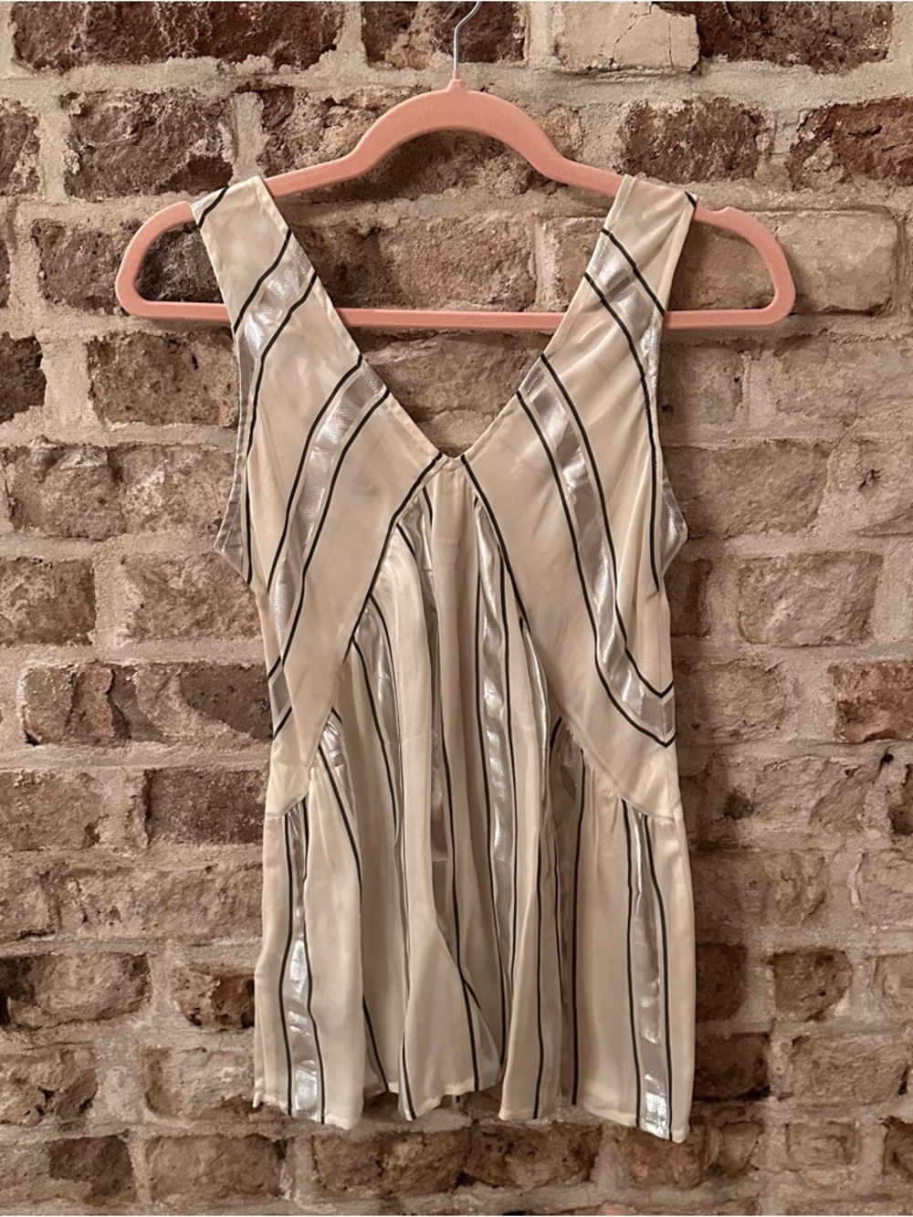 Madewell Cream Sleeveless Striped Mini Dress